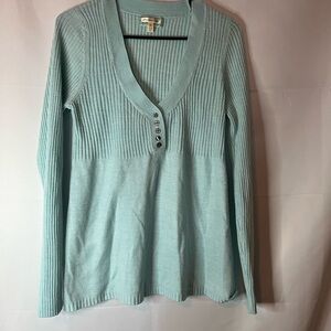 Aeropostale Women's Light Blue V-Neck Sweater